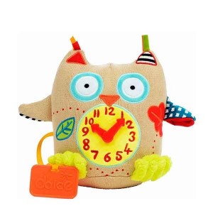 Peluche gufetto con orologio per bambini